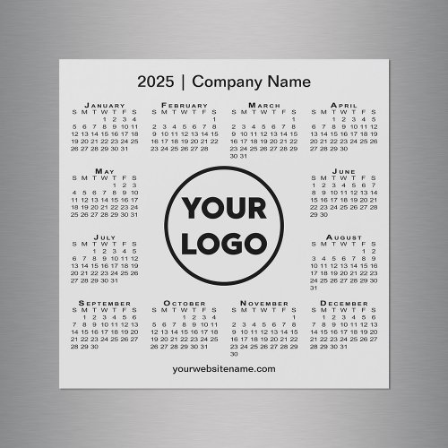 2025 Calendar Company Logo on Light Grey Magnet