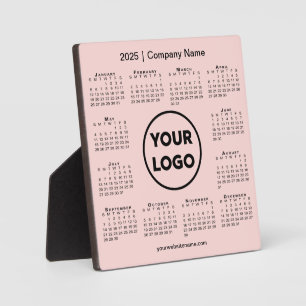 2025 Calendar Company Logo Pink Business Plaque
