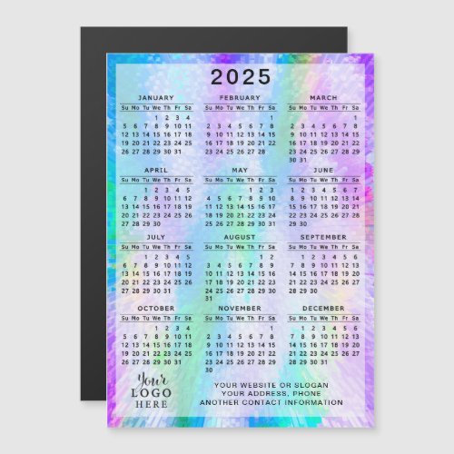 2025 Calendar Custom Business Logo Colorful