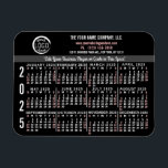 2025 Calendar Custom Business Logo Name Black Easy Magnet<br><div class="desc">These professional-looking 2025 calendar flexible magnets are perfect for your company office branding and marketing. They have bold numbers in white and light red on black. Above that, brand your business with your corporate logo, business name, website, phone, address, and a slogan. These simple, practical calendar magnets are perfect for...</div>