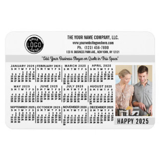 2025 Calendar Custom Business Logo Name Photo Whit Magnet