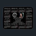 2025 Calendar Custom Business Logo Photo Text Easy Magnet<br><div class="desc">These professional-looking 2025 calendar fridge magnets are perfect for your company office branding. They have bold numbers in white and light-red on black. In the center, brand your business with your corporate logo and photo. Below that, there is room for your name, business title, phone number, website, and address (or...</div>