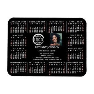 2025 Calendar Custom Business Logo Photo Text Easy Magnet