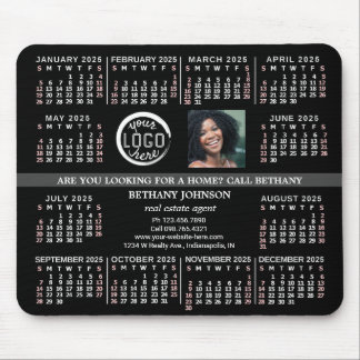 2025 Calendar Custom Business Logo Photo Text Easy Mouse Pad