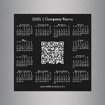 2025 Calendar Custom Business QR Code Black Magnet<br><div class="desc">Create your own modern 2025 calendar black magnetic card featuring a customizable QR code, company name, and business website or contact info. Personalize the QR code with your portfolio or website link and add your text in the sidebar. Surrounding your smart code is a small white calendar on a black...</div>