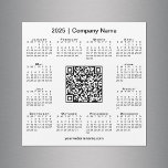 2025 Calendar Custom Business QR Code White Magnet<br><div class="desc">Create your own modern 2025 calendar magnetic card featuring a customizable QR code, company name, and business website or contact info. Personalize the QR code with your portfolio or website link and add your text in the sidebar. Surrounding your smart code is a small black calendar on a white background....</div>