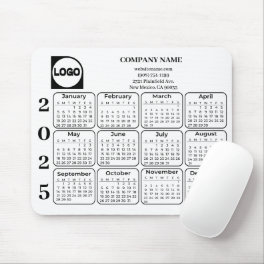 2025 Calendar Custom Company Name & Logo Mouse Pad