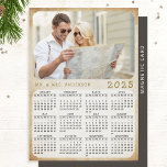 2025 Calendar Custom Photo Family Name Magnet Card<br><div class="desc">This 2025 photo calendar magnetic card template allows to create your own useful gift for the loved ones. The soft beige vintage style background make it stylish and unique. Click "Personalize" ("View Product Details" / "Personalize") and change the picture to get the result with the same stylish frame-look edges around...</div>