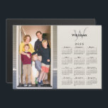 2025 Calendar Custom Photo Monogram Beige Magnet<br><div class="desc">Modern 2025 calendar magnetic card features your vertical photo on the left and your monogram and name above the black calendar on the right on a neutral beige background. Replace the sample image and text with your own in the sidebar. Makes a great stocking stuffer or holiday gift for family....</div>