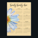 2025 Calendar Daisy Yearly  Script<br><div class="desc">This design was created through digital art. It may be personalized by clicking the customize button and changing the color, adding a name, initials or your favorite words. Contact me at colorflowcreations@gmail.com if you with to have this design on another product. . See more of my creations or follow me...</div>