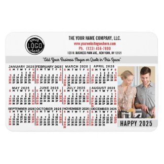 2025 Calendar Easy Custom Business Logo Name Photo Magnet