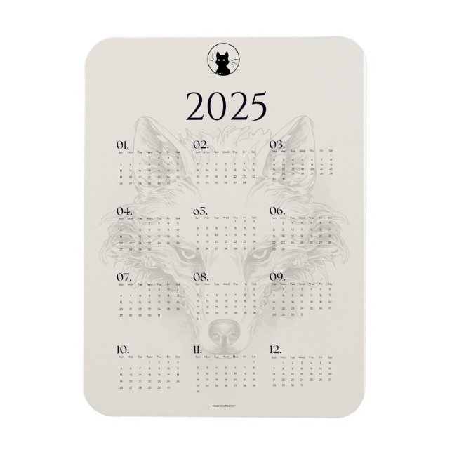 2025 Calendar Fridge Magnet (Vertical)