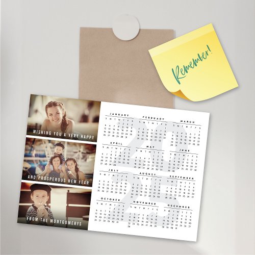 2025 Calendar Happy New Year Magnetic Photo Card