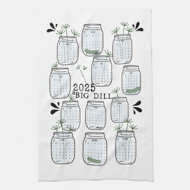 2025 Calendar Kitchen Tea Towel (Vertical)