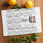 2025 Calendar - logo, photo business Kitchen Towel<br><div class="desc">A logo and photo collage with a 2025 calendar and room to add a few lines of text. A fun item for the New Year to use as a company giveaway. Add 2 square photos or a photo and a logo to this design.</div>