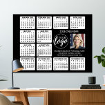 2025 Calendar - logo, photo business Poster<br><div class="desc">A logo and photo collage with a 2025 calendar and room to add a few lines of text. A fun item for the New Year to use as a company giveaway. Add 2 square photos to this design.</div>