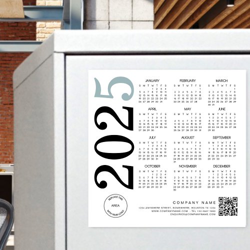 2025 Calendar Logo QR Code Blue Black Business