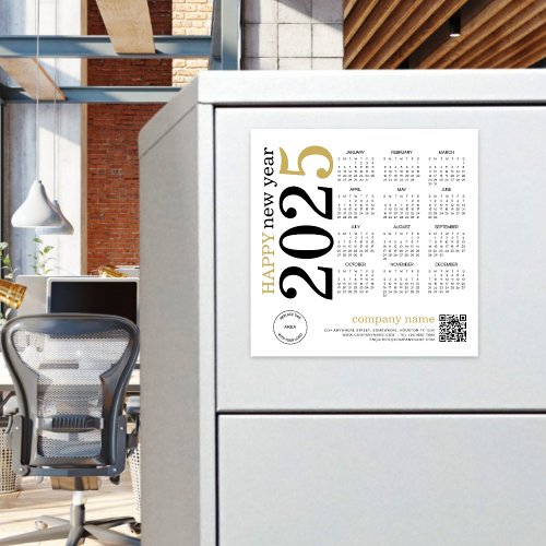 2025 Calendar Logo QR Code Happy New Year Holiday Card