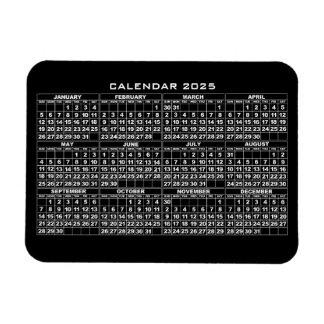 2025 Calendar Magnet Black