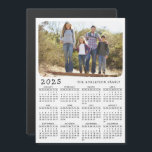 2025 Calendar Magnet Family Photo White Black<br><div class="desc">This 2025 calendar magnet in a simple minimalist style is easy to personalize with your family name and custom photo to create a unique present for your loved ones. The white and black design with a colorful picture looks beautiful and clear and is a practical gift idea for Christmas, New...</div>