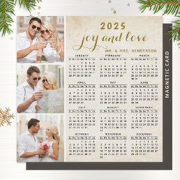 2025 Calendar Magnet for Fridge Custom Photo Beige