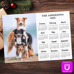 2025 Calendar Magnet Pet Dog Kid Custom Photo Card