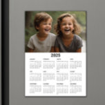 2025 Calendar Modern Minimalist Family Photo Card<br><div class="desc">This 2025 calendar modern minimalist family photo magnetic card combines a year at a glance calendar with the option to personalize the top half with custom photos of family, kids, babies, or other special memories. The magnetic backing allows it to be easily attached to refrigerators or other metal surfaces, making...</div>