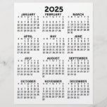 2025 Calendar on Letter Size Paper Letterhead<br><div class="desc">A no-frills,  professional calendar to hang around the office or add to planners and binders.</div>