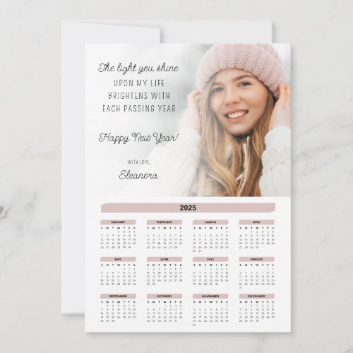 2025 Calendar Photo Motivational Holiday Card