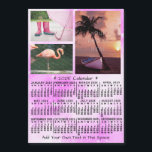 2025 Calendar Pink Watercolor Custom Photos Magnet<br><div class="desc">This 2025 year, 3-photo and custom text / personalized monthly calendar fridge magnet shows the days of the week for each month in classic, professional-looking black with a pink background that has a watercolor effect and abstract stars. This pretty, bold yearly calendar to help you conquer the new year. Always...</div>