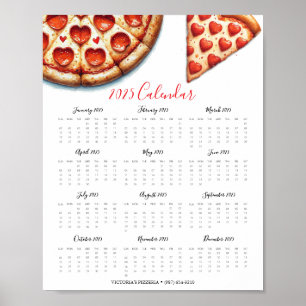 2025 Calendar Pizza Lover or Small Business Promo Poster