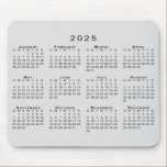 2025 Calendar Simple Gray and Black Mouse Pad<br><div class="desc">Simple, professional calendar mouse pad features a modern black 2025 calendar superimposed over a light gray background. If you'd like a different color background, tap "Edit Design" and select a background color in the sidebar. Then click "done" and "add to cart" to purchase your customized mouse pad. Copyright ©Claire E....</div>