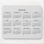 2025 Calendar Simple Gray and Black Mouse Pad<br><div class="desc">Simple, professional calendar mouse pad features a modern black 2025 calendar superimposed over a light gray background. If you'd like a different color background, tap "Edit Design" and select a background color in the sidebar. Then click "done" and "add to cart" to purchase your customized mouse pad. Copyright ©Claire E....</div>