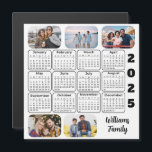 2025 Calendar Simple Modern 5 Photos Family Magnet<br><div class="desc">This Simple Modern Custom Photo Family Calendar makes the perfect gift for any family looking to stay organized and display cherished memories. With the ability to upload up to 5 photos, this calendar allows you to showcase your favorite family moments throughout the year. The sleek and modern design, is both...</div>