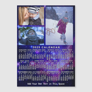 2025 Calendar Space Nebula 3 Custom Photos Magnet