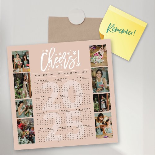 2025 Calendar Starry Cheers 8 Photo Holiday Card