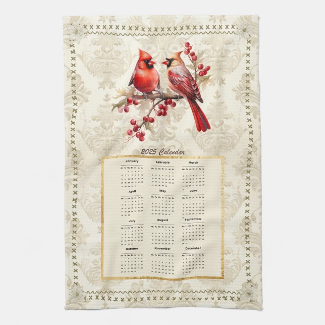 2025 Calendar Towel Cardinals (Vertical)