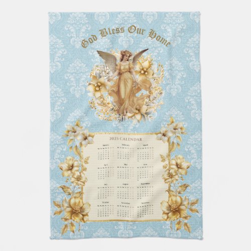 2025 Calendar Towel Pretty Guardian Angel 