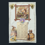 2025 Calendar Towel Squirrels Pansies Acorns Green<br><div class="desc">Cute woodland squirrel 2025 calendar towel with pansies and acorn border,  light green.  Thanks for looking.


See the entire kitchen and calendar towel collection:

https://www.zazzle.com/pd/editcollection?id=119787569222091595</div>