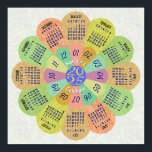 2025 Calendar Unique Boho Retro Flower Custom Name Poster<br><div class="desc">Keep track of the date in 2025 with this beautiful custom calendar poster. This unique design forms the shape of a flower, with the calendar months in a circle on its petals. It has a retro hippie / bohemian look, with a swirled background. The colors are all shades of green,...</div>