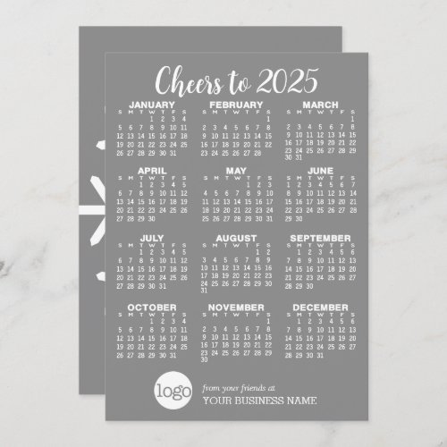 2025 Calendar w Business Name  Logo _ snowflake Holiday Card