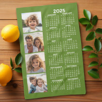 2025 Calendar with 4 Photo Collage Kitchen Towel