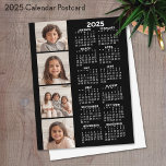 2025 Calendar with 4 Photo Collage Postcard<br><div class="desc">A 4 photo collage with a calendar. A fun item for the New Year. Add 4 square photos to this design. With a little bit of work,  you can change the background color and the calendar color when you click on the customize option and choose different colors.</div>