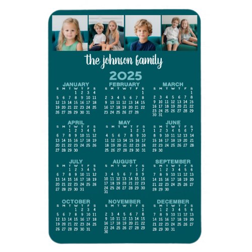 2025 Calendar with 4 photos Magnet