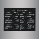 2025 Calendar with Company Name Black Magnet<br><div class="desc">Stylish professional magnetic card features a white 2025 calendar superimposed over a black background. Add your company's name or website in the sidebar. (Changing the 2025 year text will NOT change the calendar.) Includes an envelope for easy sending (or get it without one in the sidebar). If you'd like a...</div>