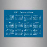 2025 Calendar with Company Name Blue Magnet<br><div class="desc">Stylish professional magnetic card features a white 2025 calendar on a blue background. Add your company's name or website in the sidebar. (Changing the 2025 year text will NOT change the calendar.) Includes an envelope for easy sending (or get it without one in the sidebar). If you'd like a different...</div>