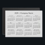 2025 Calendar with Company Name Grey Magnet<br><div class="desc">Professional, minimal magnet card features a black 2025 calendar superimposed over a light grey background. Add your company's name or website in the sidebar. (Changing the 2025 year text will NOT change the calendar.) Includes an envelope for easy sending (or get it without one in the sidebar). Makes a great...</div>