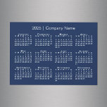 2025 Calendar with Company Name Navy Blue Magnet<br><div class="desc">Stylish professional magnetic card features a white 2025 calendar on a navy blue background. Add your company's name or website in the sidebar. (Changing the 2025 year text will NOT change the calendar.) Includes an envelope for easy sending (or get it without one in the sidebar). If you'd like a...</div>