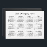 2025 Calendar with Company Name White Magnet<br><div class="desc">Professional, minimal magnet card features a black 2025 calendar superimposed over a white background. Add your company's name or website in the sidebar. (Changing the 2025 year text will NOT change the calendar.) Includes an envelope for easy sending (or get it without one in the sidebar). Makes a great customer...</div>