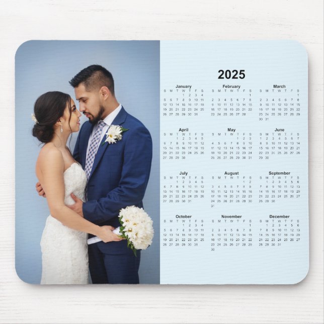2025 Calendar with Custom Photo  Mouse Pad (Front)